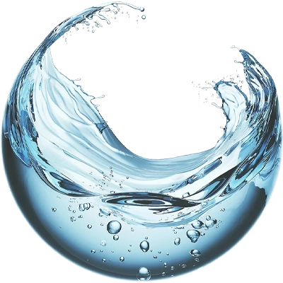 Wasserwelle in Form eines Halbmondes